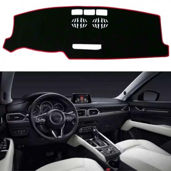 Dashmat Car Dash Mat Cover Pad For MAZDA CX-5 2017 2018 Black With Red Rim