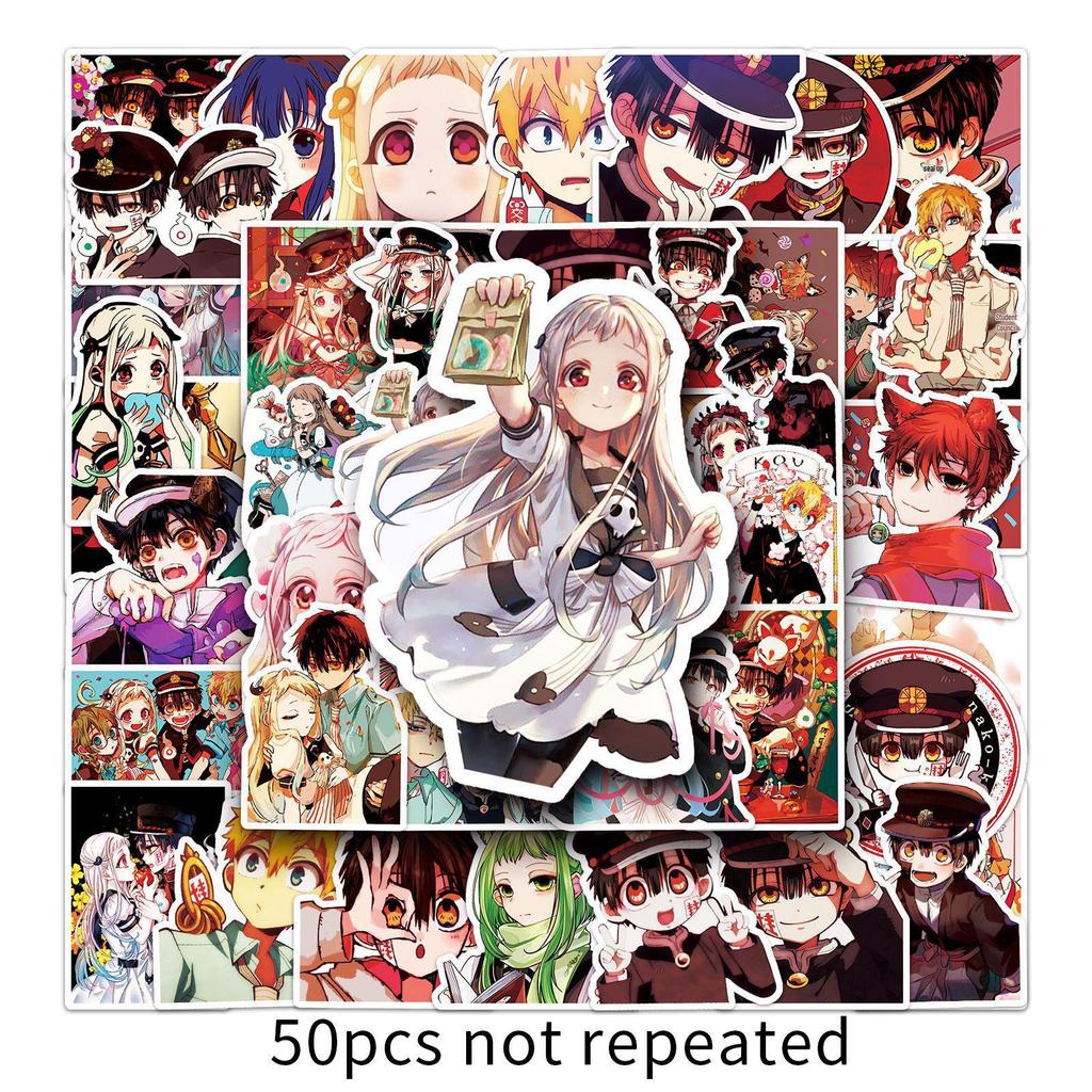 50-Sheet Jibaku Shonen Hanako-kun Cartoon Stickers for Laptop, Refrigerator, and Car Decoration