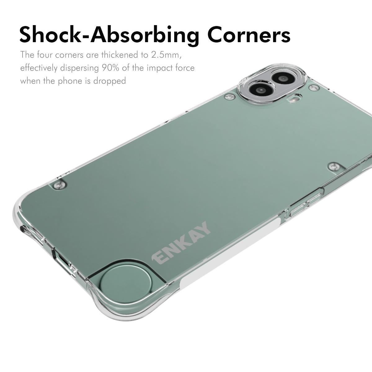 

ENKAY HAT PRINCE For Nothing CMF Phone 1 Clear Case TPU Phone Cover Corner Airbag Fall Protection A