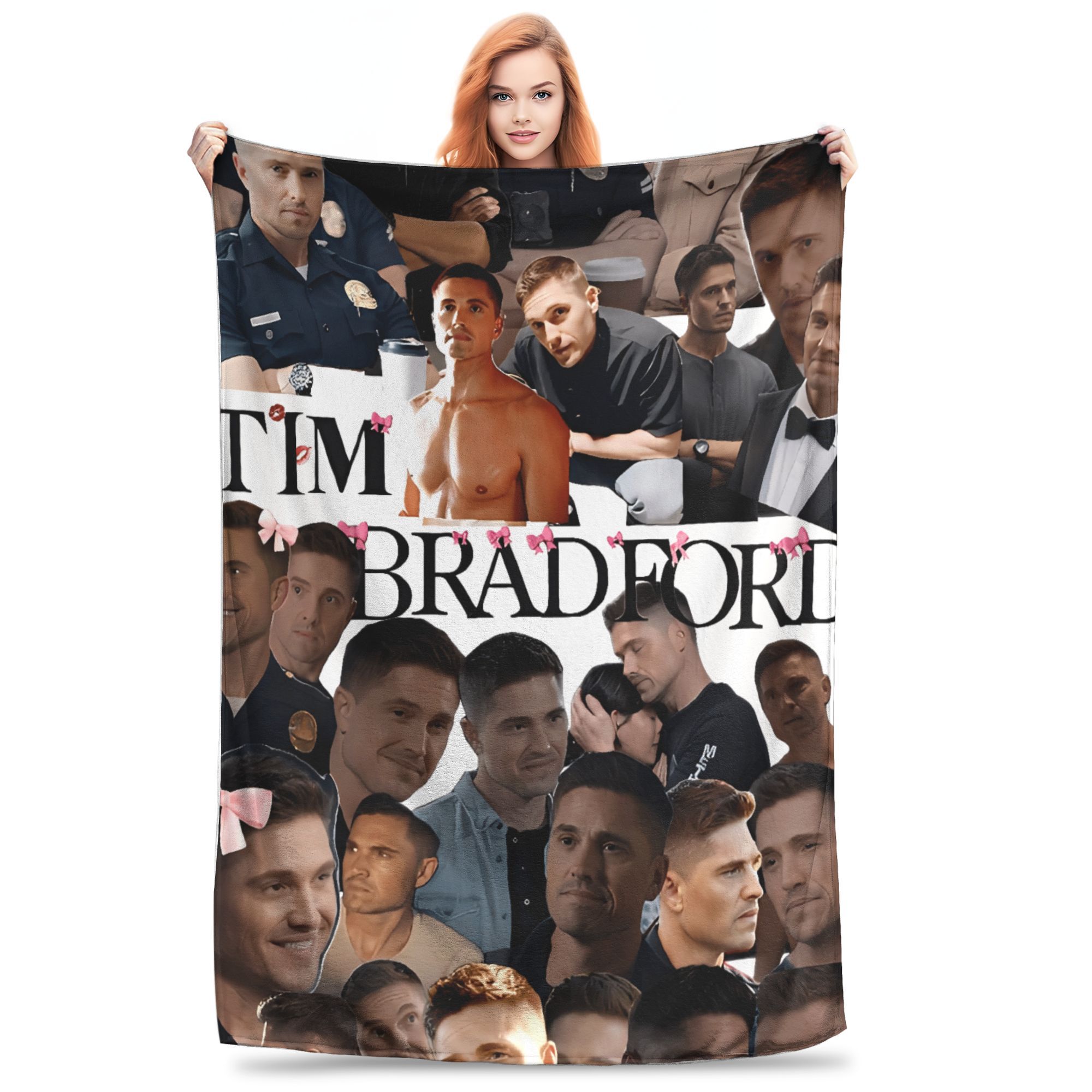 Happy Adults Toys Unisex Tim Bradford Tv Series Blanket Quality Soft Throw Blanket Winter Girls Boys Home Decor Fluffy Bedspread