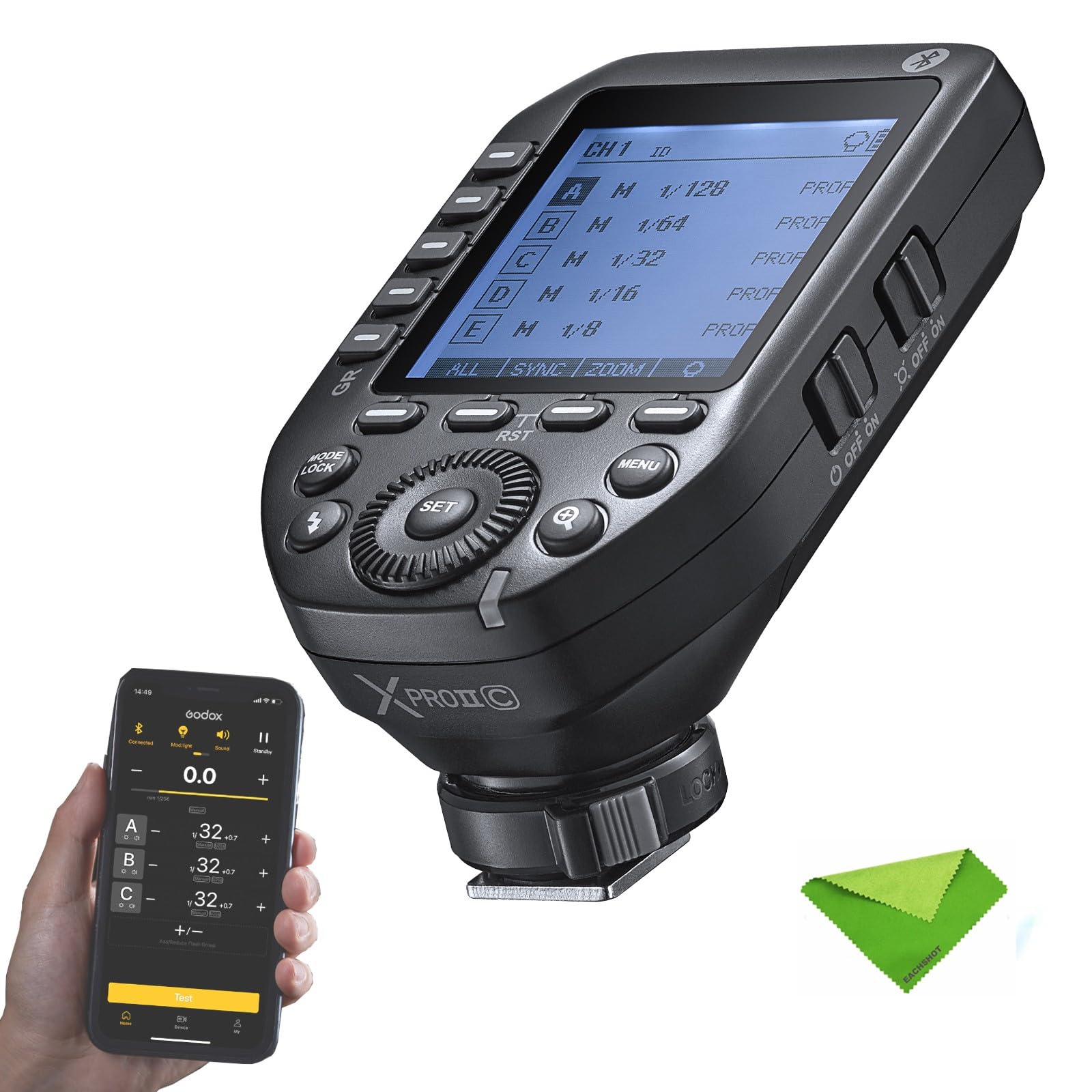 

Authorized Godox Transmitter Flash Trigger Compatible with Canon SLR Godox Flash Wireless Transmitter TTL HSS Bluetooth Large Screen [GODOX Dealer]