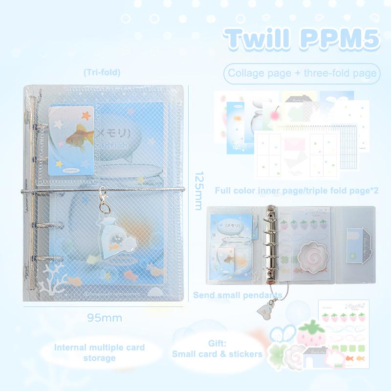 Loose Spiral Notebook Kawaii Transparent Loose-Leaf Notebooks Mini Notepad Portable Hand Account Cartoon Pocket Notebook