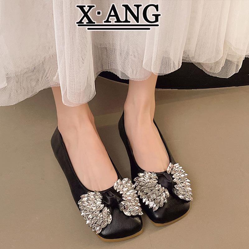 Square head soft sole not tired feet women's shoes leather Mary Jane shoes new summer skirt flat single shoes
