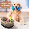 Pet Toy Storage Basket with Handle. Handmade Weaving with Dog Paw Prints. Can Also Store Children's Toys and Miscellaneous Items
