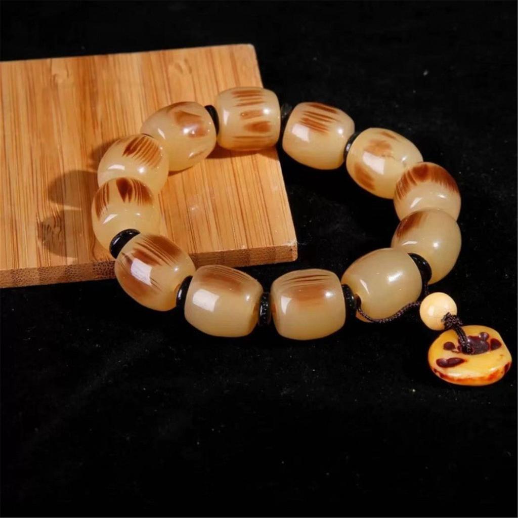 Serenity Glass Bead Tibetan Bracelet Meditation Buddhist Handchain Elastic Fit Wristchain for Daily Spiritual Calmness