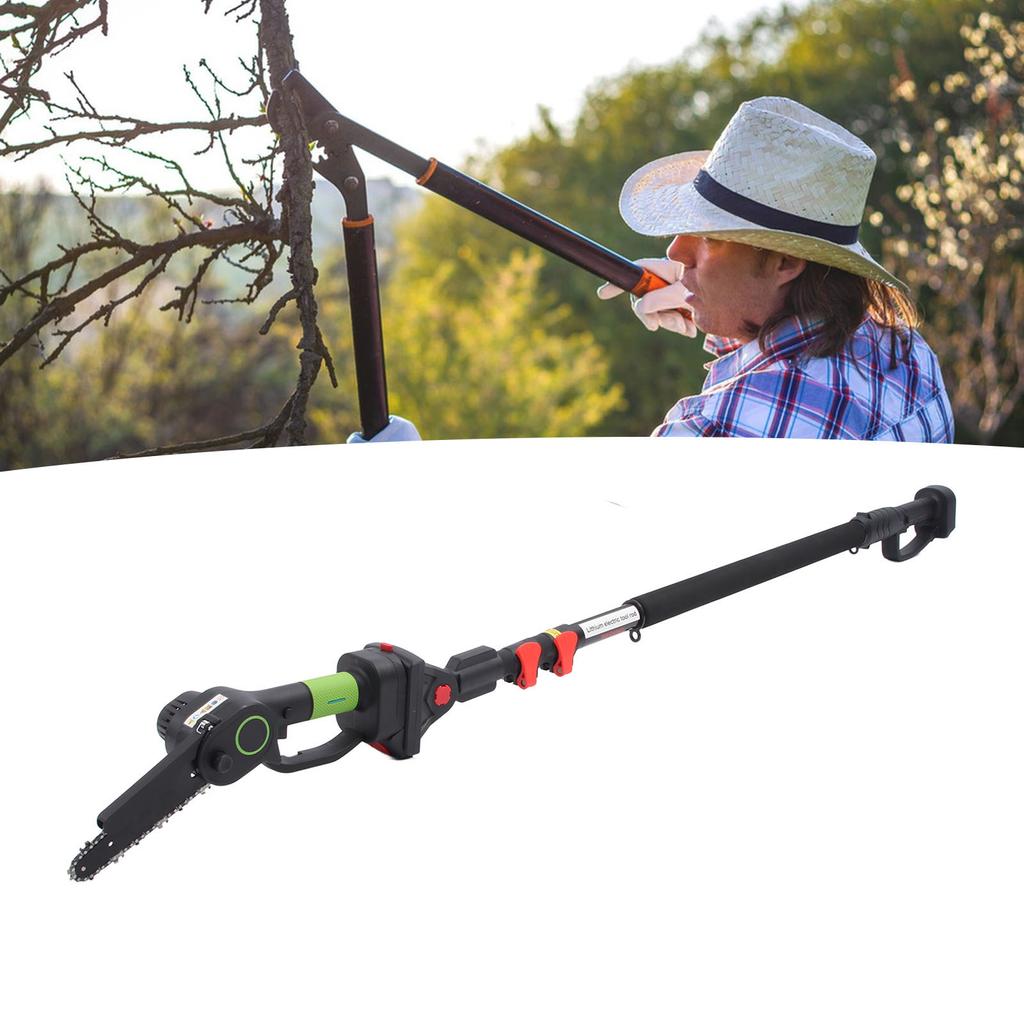 6in Electric Pruning Chainsaw Rechargeable  Cordless Chain Saw with 2.5m Extension Rod AC100?240