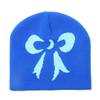 Ins Japanese Korean Version Trendy Versatile Knitted Hat Autumn and Winter New Warm Winter Hat Bow Jacquard Knitted Hat Women