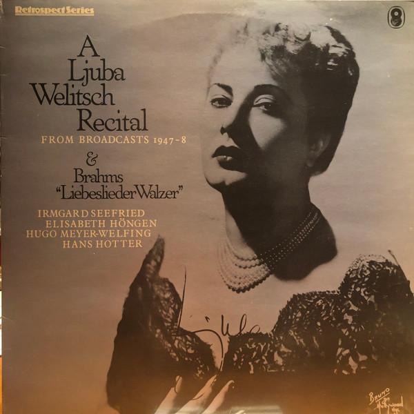

LP Record LJUBA WELITSCH A Ljuba Welitsch Recital From Broa SH373 World Records 1980 UK Classical Used