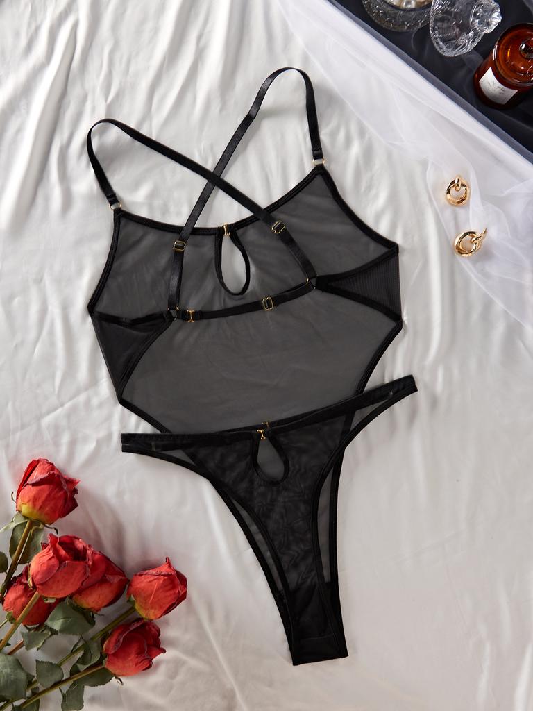 2023 Fashion Sexy Women's Lingerie Comfortable See Through Mesh Cross Back Fashion Design Erotic Bodysuit Women Onlyfans
