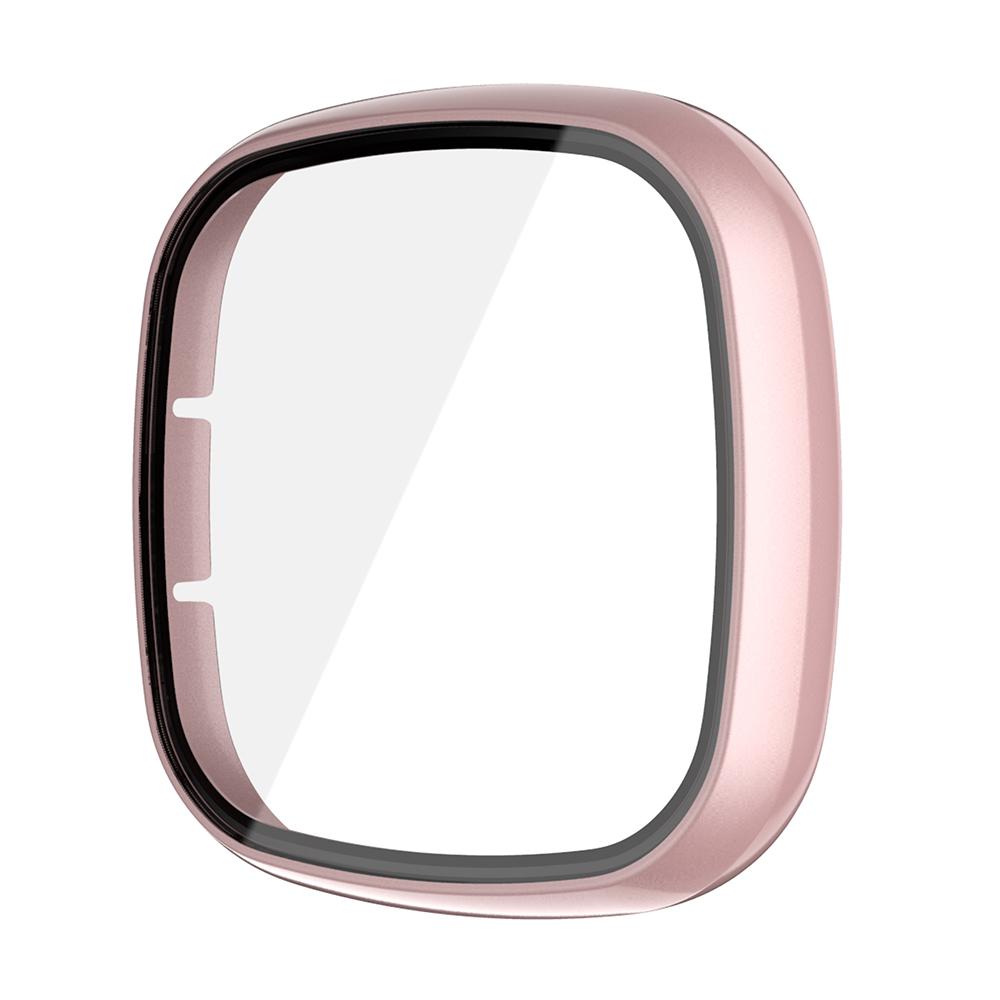 Glass+Case Full for Fitbit Versa 3 Protective Case Screen Protector Hard PC Matte Bumper Shell for Fitbit Sense All-Around Cover