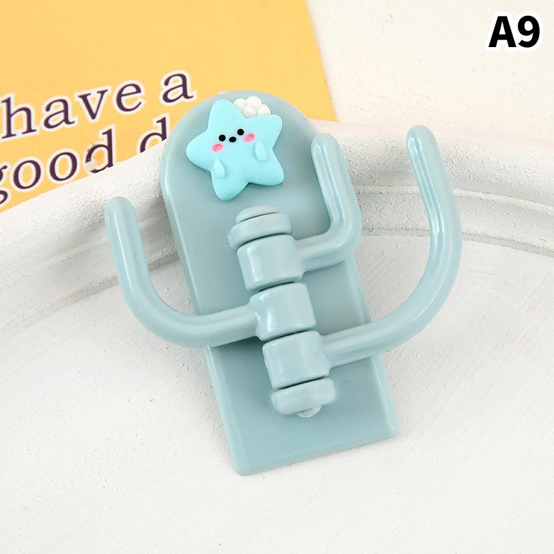 Niedliches Tier Kreativ Cartoon Bunt Drei Haken Spurlos Freies Stanzen Haken Wohnzimmer Schlafzimmer Drehbar Mehrzweckhaken