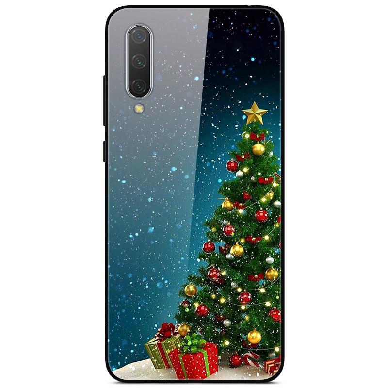 New Year Christmas Case For Xiaomi Mi 9 Lite CC9 CC9E A3 9T SE Tempered Glass Hard Cover For Redmi Note 8T 8 7 K20 Pro Bumper