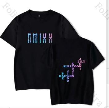 Kpop Nimixx Print Tshirt Fot Fans Summer Tops Roundneck Pullovers Short Sleeve Tee Womens Clothes Fashion Daily Top