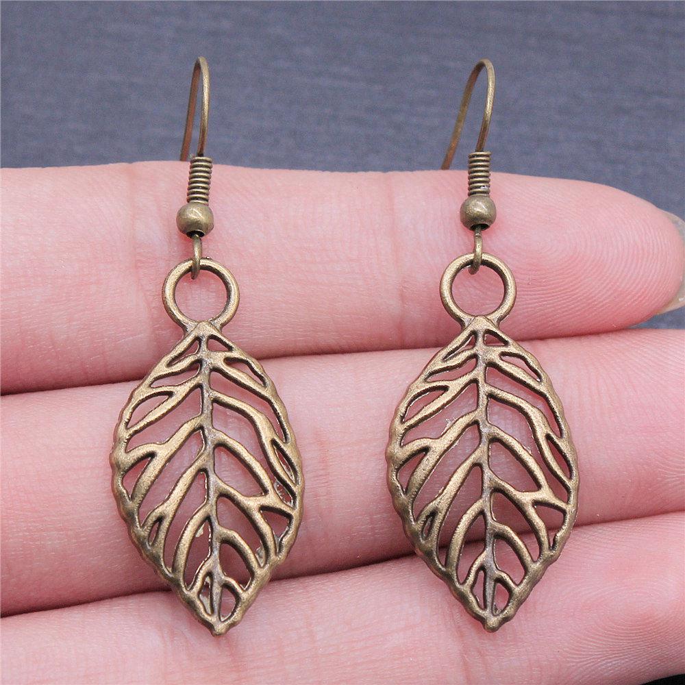 Drop & Dangle Earring Plant Four-Leaf Clover Cactus Vintage Jewelry SuppliesEarring Size 18x19mm QE021