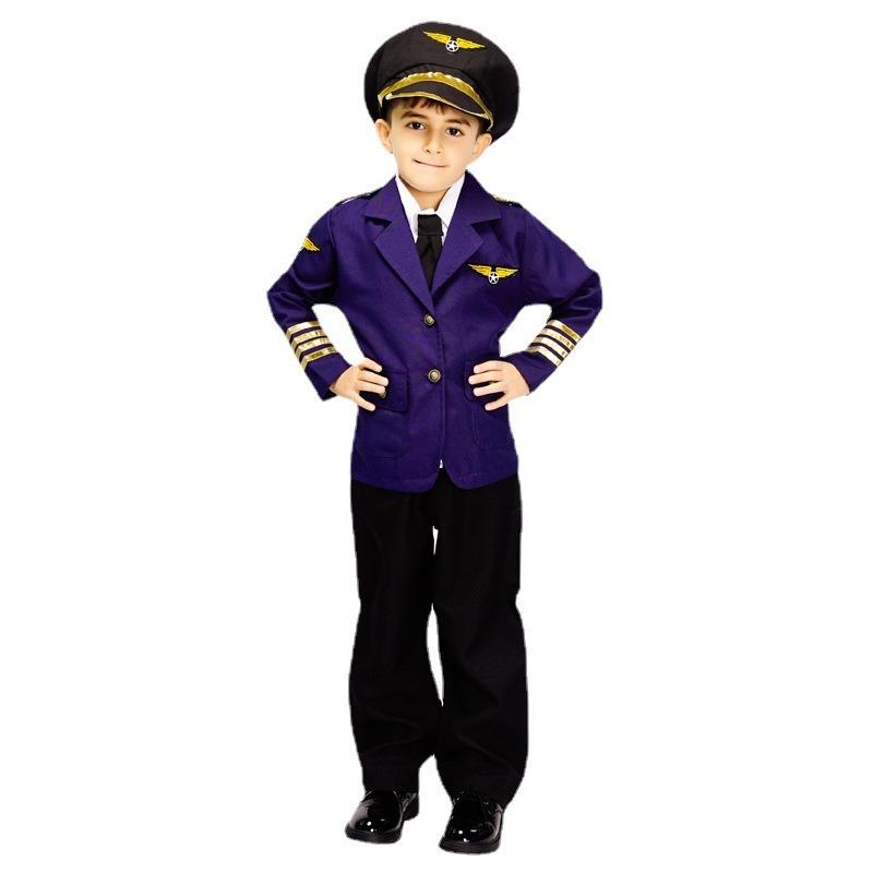 Cosplay Costume Stage Show Costume Cosplay Costume Little Boy Airline Pilot Costume