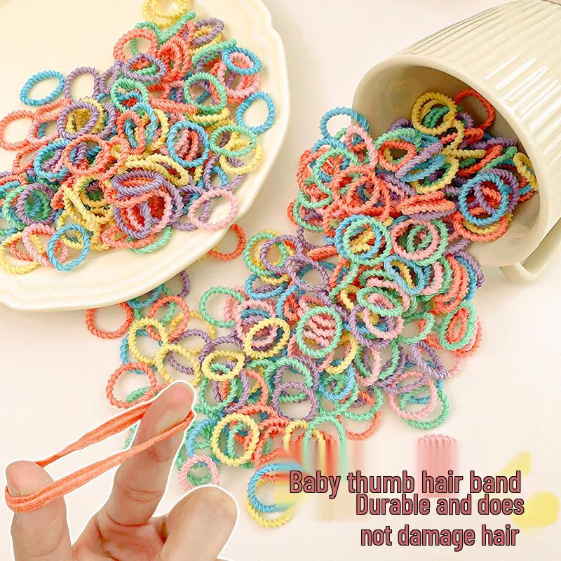 Colorful No-Damage Hair Bands for Kids, Little Girl Hair Ties & Rings, Disposable Elastic Circles
