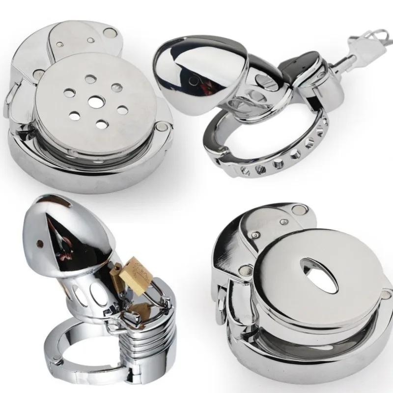 Male Metal Chastity Lock, Sissy Silver Chastity Cage, 6 Positions Adjustable Abstinence Chastity Device, Adult Erotic Products