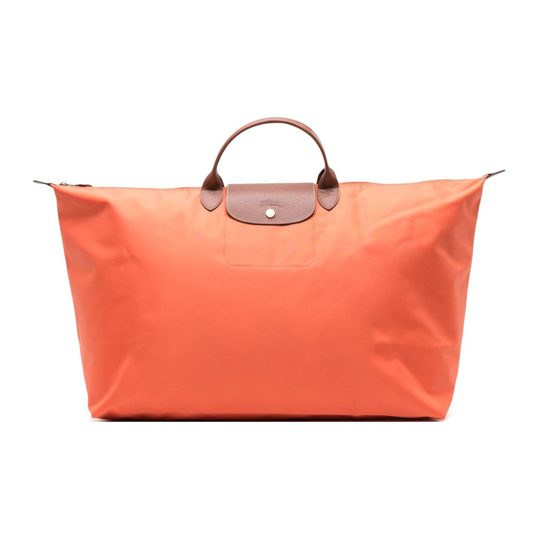 Longchamp Logo Embossed Nylon Canvas Tote Bag Medium Women tote bags Orange L1625089P85 Orange