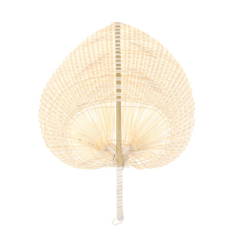 Leques Repelentes de Mosquitos Artesanais de Folha de Palma Tecida à Mão em Estilo Chinês em Forma de Coração