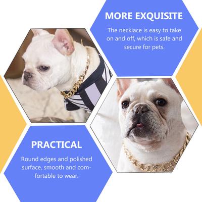 Pet Decorative Neck Chain Dog Necklace Supplies Round Edges Polished Surface Daily Wear Practical Use Dog Necklace