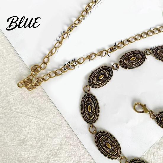 Women Adjustable Waist Strap Chain Bohemia Style Denim Belt Alloy