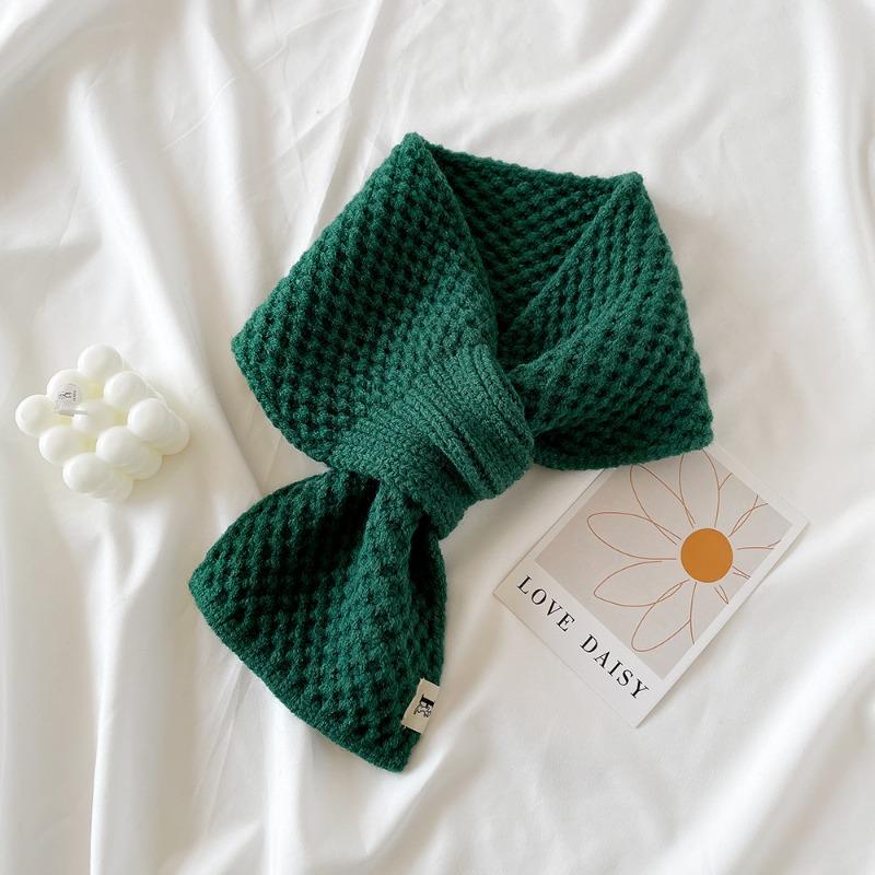 

Knitted cross small scarf women s winter scarf autumn and winter new small versatile warm scarf 75*15cm