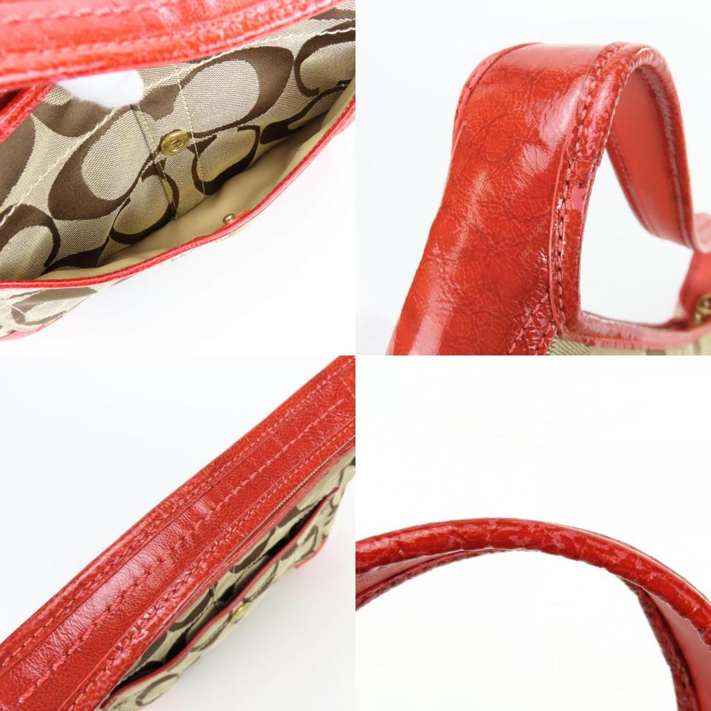 Used COACH Shoulder Bag 11600 Signature Canvas/leather Beige Pink One Belt