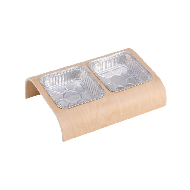 Wooden Cat Bowl Stand Holder Ceramic Food Water Bowls Anti-Tip Design Neck Support Pet Feeder Station