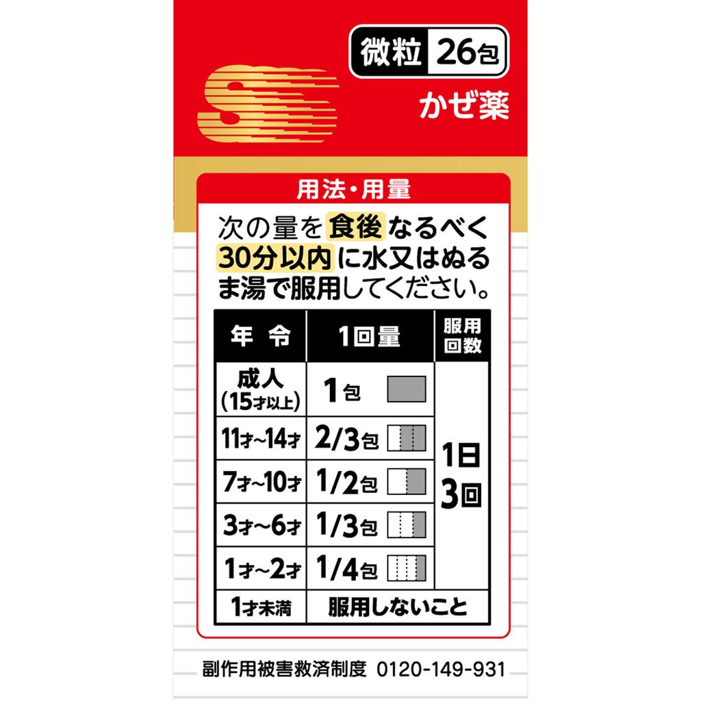 Taisho Pabron S Microparticles (N) 26 packs General cold remedies Indications: Relief of cold symptoms (cough, phlegm, sore throat, sneezing, runny no