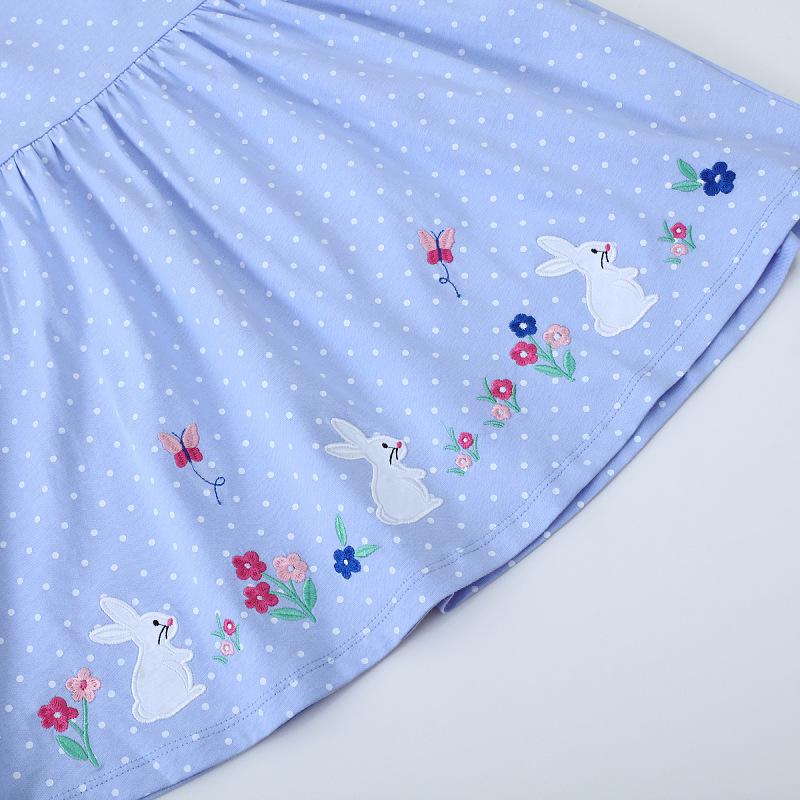 Kinderbekleidung Kleid Frühling Mädchen Kurzarm Baumwolle Gestrickt Mode Bestickt Lässig Prinzessinnenkleid