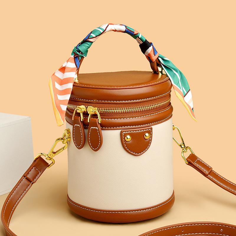 Handbag Women's New Fashion Shoulder Bag Crossbody Bag Versatile Cylinder Bag