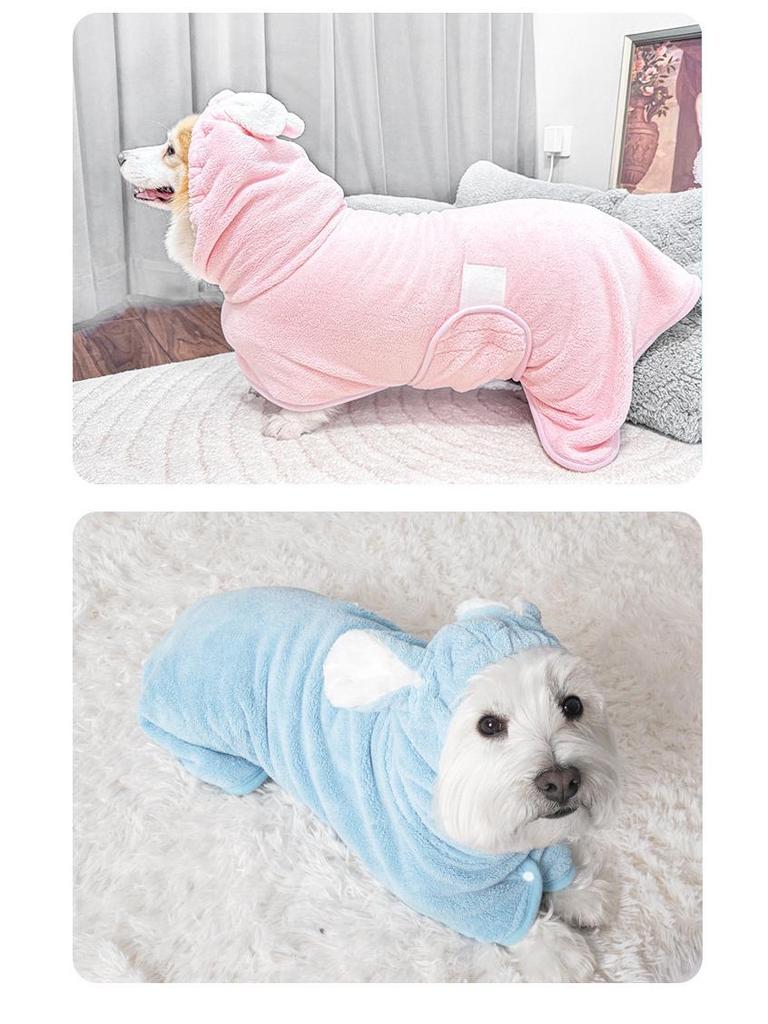 Pet Bathrobe: Quick-Drying, Super Absorbent Hooded Towel for Dogs & Cats