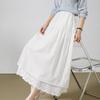 Demana Cotton Poplin Lace Midi A-line Skirt