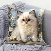 Poszewka na poduszkę 3D z nadrukiem kota, poszewka na poduszkę z ukrytym zamkiem błyskawicznym, zdejmowana, zmywalna, dekoracyjna poszewka na poduszkę