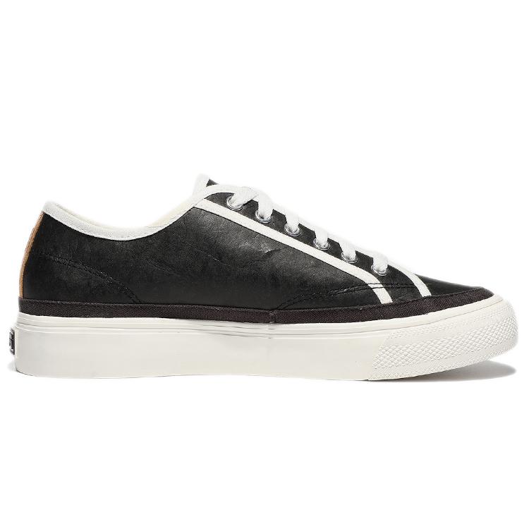 FILA Earth Touch Synthetic Leather Low top Skateboard Shoes Unisex Black White Korean Style 1XM01601D_001