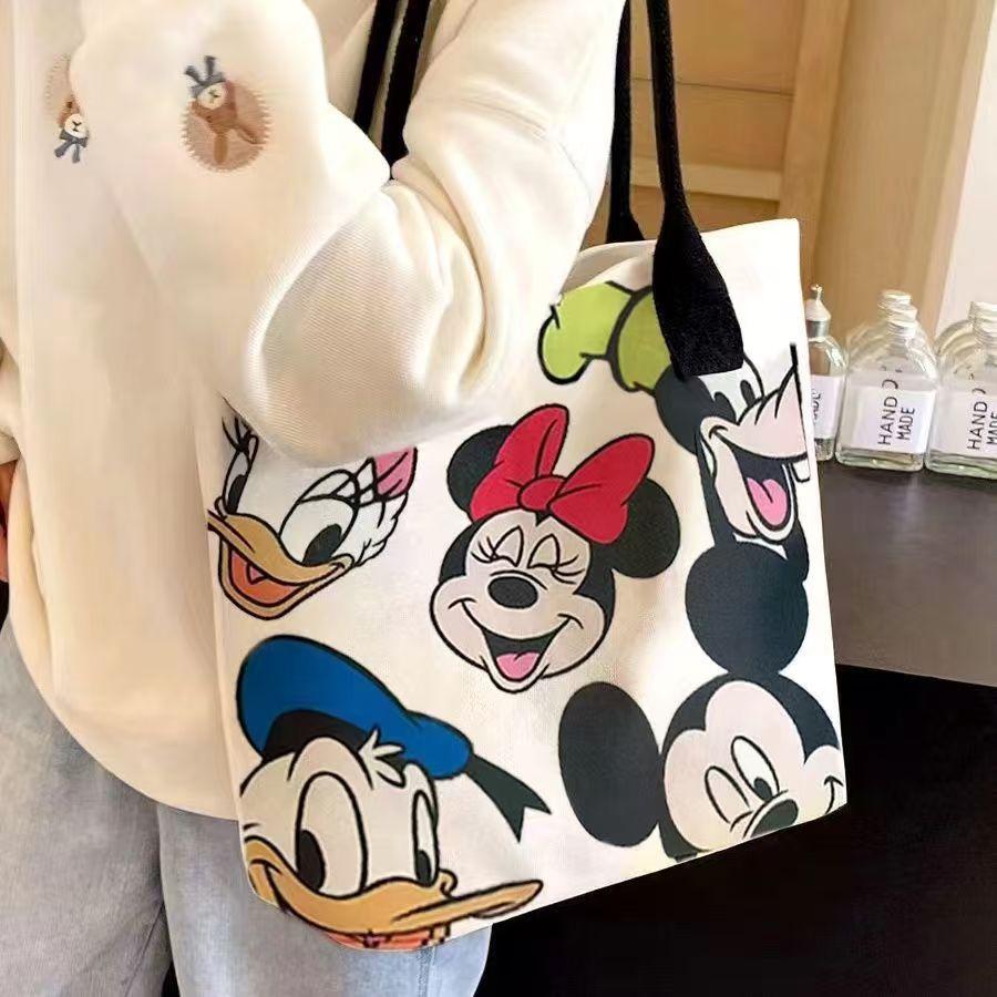 Large Canvas Tote Bag for Women Cute Cartoon Handbag Heavy Duty Shoulder Daily Commute Travel Shopping Gift