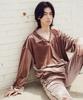 FANGOH Life Stings - Velvet Track Pants Honey Brown
