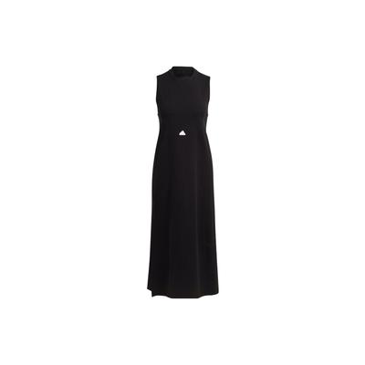 New Ribbed Sleeveless Dress With Brand Logo Women Dress Black HG4378