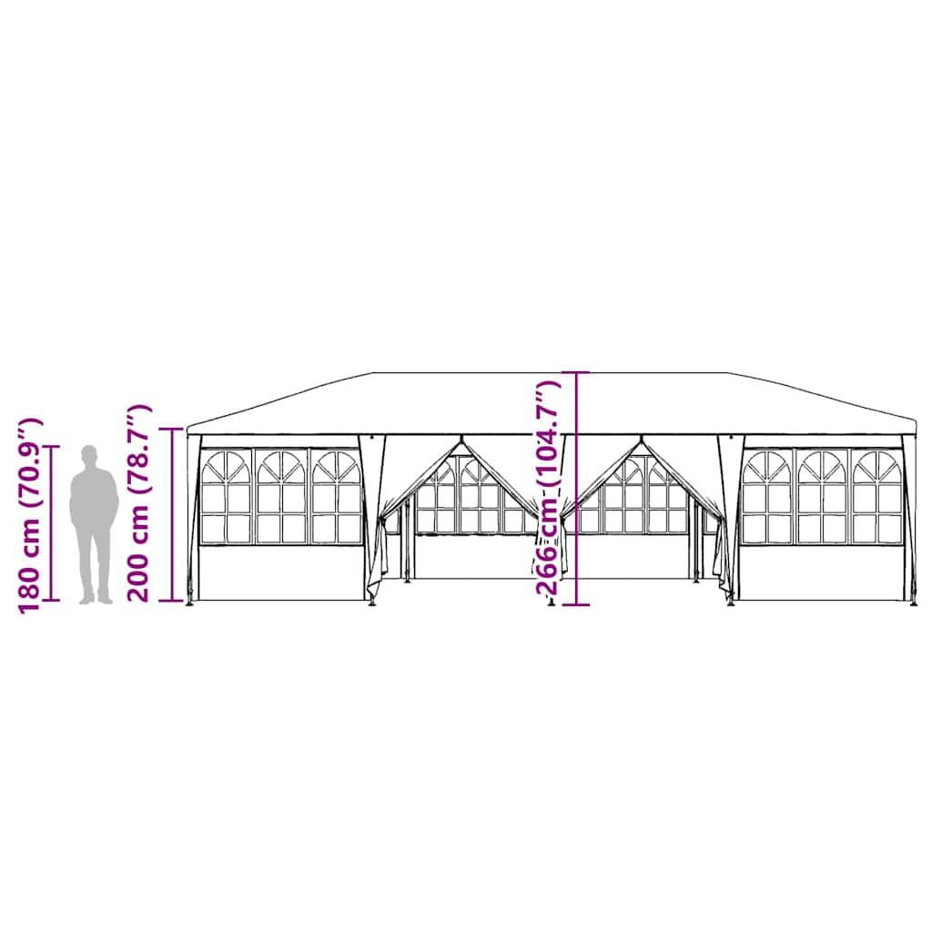 Party Tent Blue 800 X 400 X 266 Cm Polyethylene