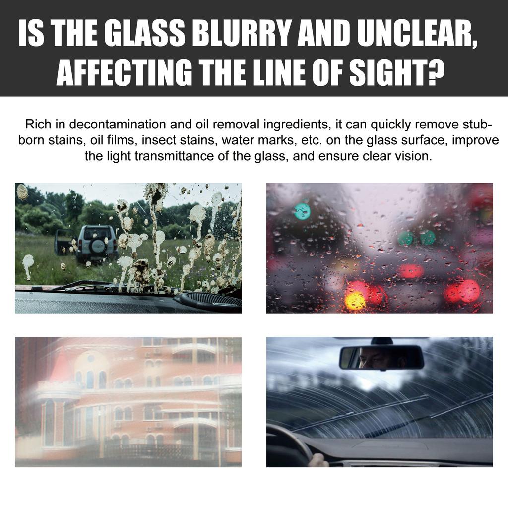 Rayhong Detergente per parabrezza automobilistico Pulizia del parabrezza automobilistico Macchie Antipioggia e rimozione della nebbia Detergente efficace multiuso
