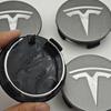 AGLNX1 4pcs 56mm Light Grey Car Wheel Center Cap Logo Badge Emblem For Tesla Original Hub Caps Model 3 Model Y Model S X Accessories