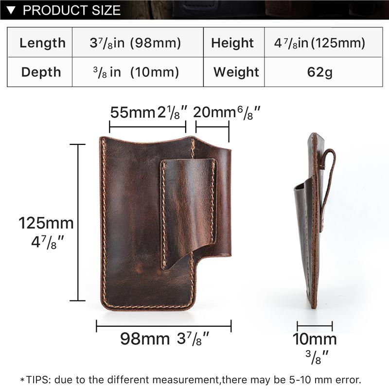 Hiram Tactical Multi Tool Belt Leather Bag Portable Tool Storage Bag Holster Outdoor Camping Hunting Waist Pocket