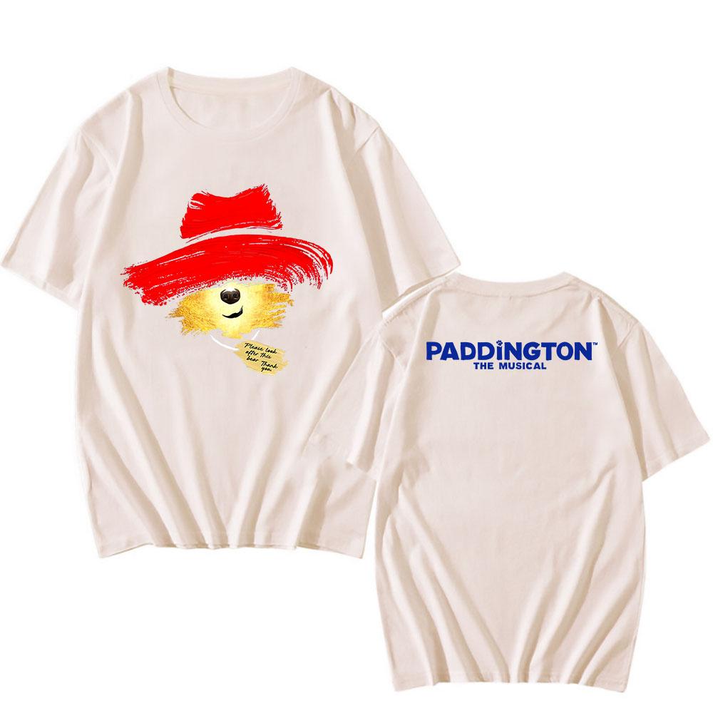 Bear PADDINGTONN THE MUSICAL:LARGE LOGO T-SHIRT Summer O-neck Men Women Tshirts Short Sleeve 100%Cotton Soft Tees Graphic Print Tops Anime T-shirt