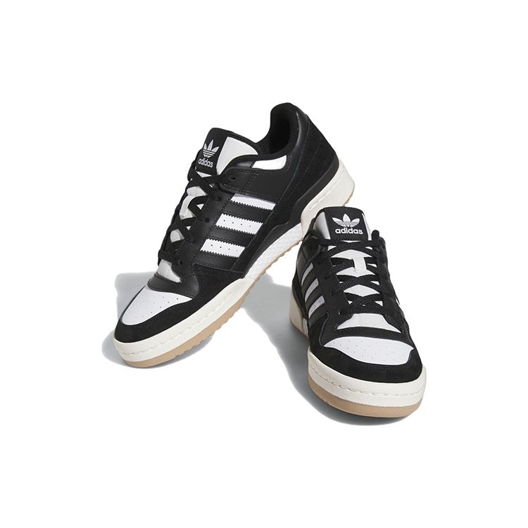 adidas Forum Low Czarne Białe Gumowe Sneakersy Unisex Core-Black Cloud-White Cream-White ID6857
