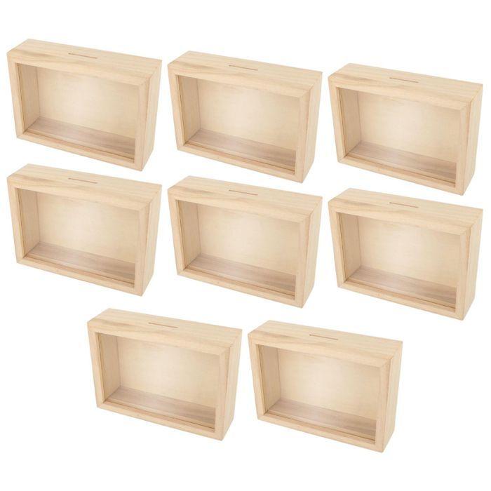 8 Customizable Wooden Frame Piggy Banks 12 X 17 Cm