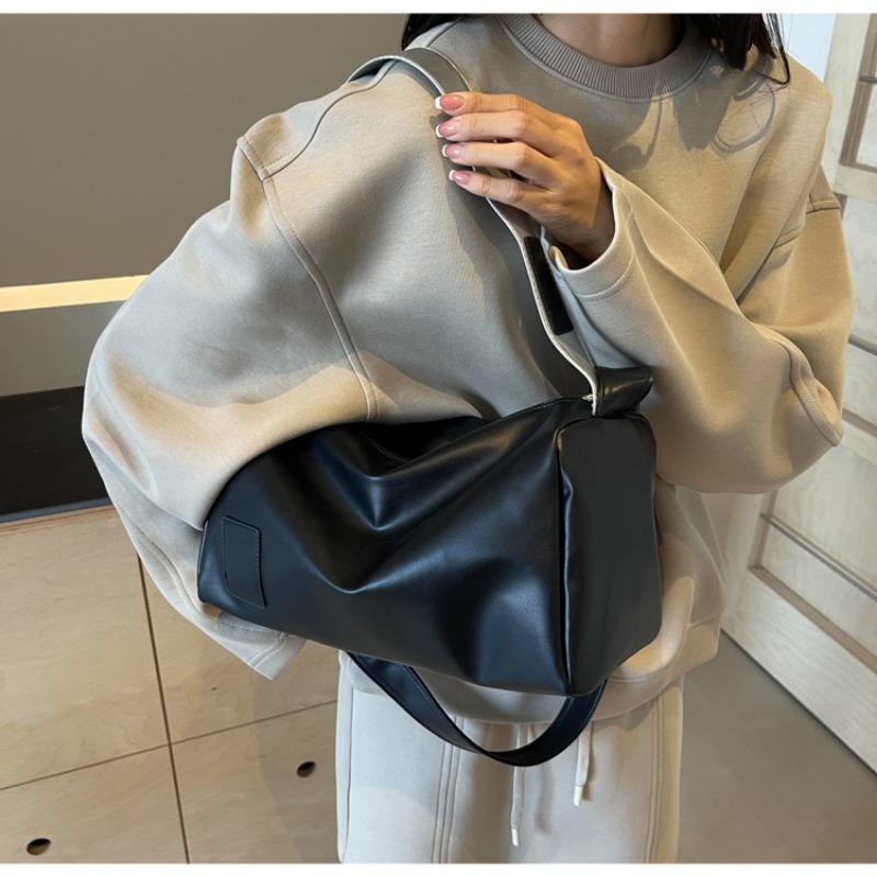 Contrast Color Casual Small Round Pillow Shoulder Bag For Men Women Couple