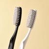 New Large Head Adult Soft Bristle Toothbrush - Black & White Couple Set with 0.12mm Fine Long Head