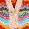 Trendy V-neck Rainbow Cable Knit Cardigan - Loose Fit for Autumn/Winter
