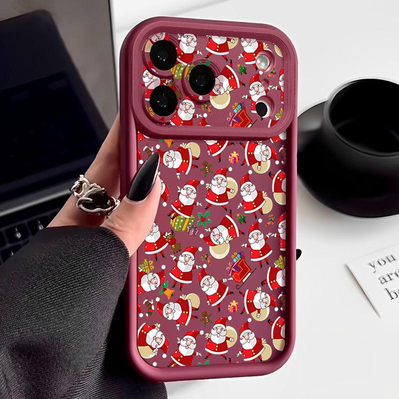 Cartoon Santa Claus Pattern Case For iPhone 17 Air 16e 16 15 14 Pro Max 13 17 Pro Max 17 Pro 17 Shockproof Soft TPU Silicone Phone Cover Funda