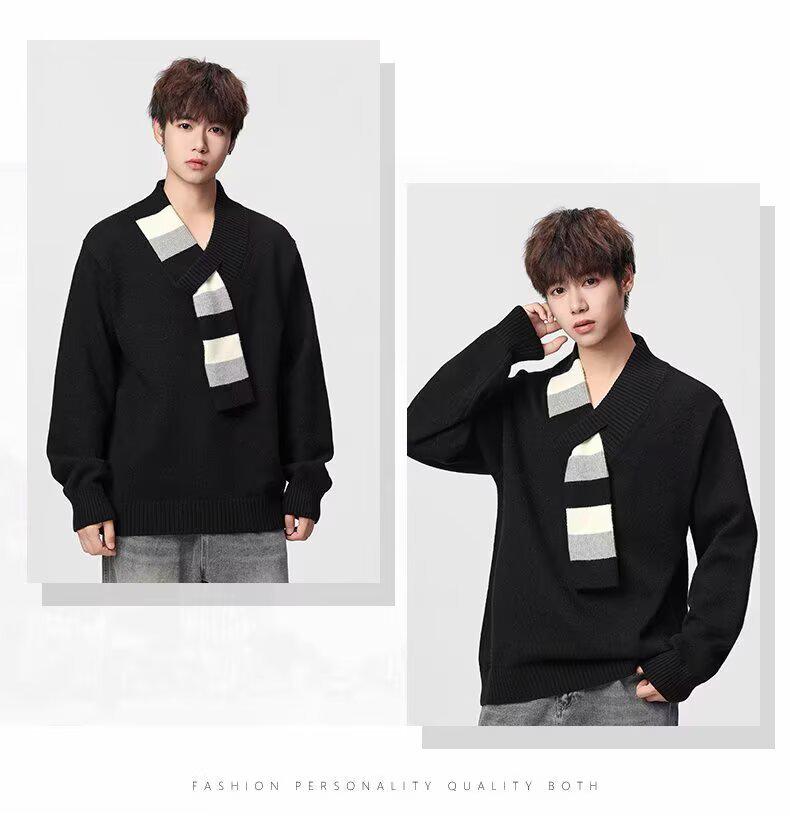 Unisex Designer V-Neck Knit Sweater - Trendy, Cool, and Stylish for Teens and Students